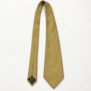 Pavone 100% Silk Necktie Gold Olive Striped Hand Made‎ in Italy Tie
